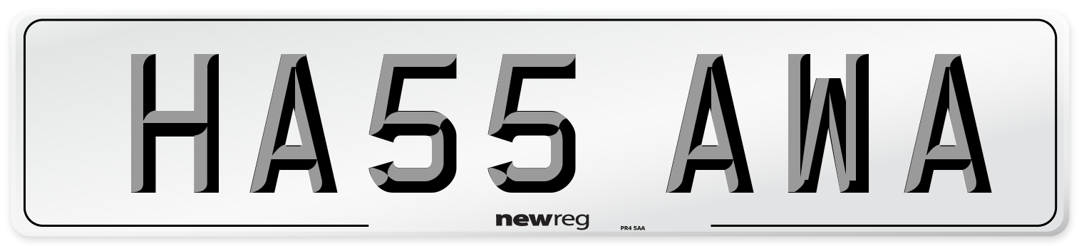 HA55 AWA Number Plate from New Reg
